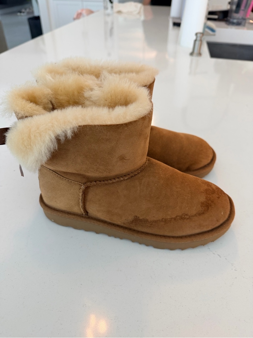 UGG Bailey Bow Mini Boot in Chestnut - Picture 6 of 7